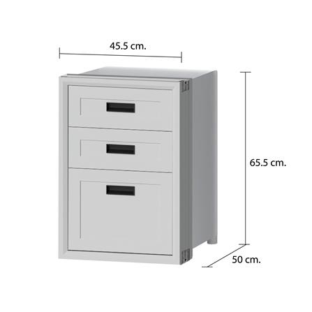 ตู้ลิ้นชัก 3 ชั้น CABIN HARPER 45.5x65.5 ซม. สีเทา_5