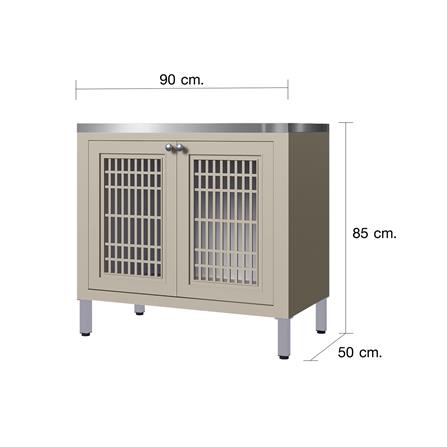 ตู้ตั้งพื้นท็อปเรียบ CABIN SANDY 90x85 ซม. สีเบจ_4