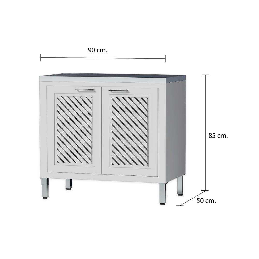 ตู้ตั้งพื้นท็อปเรียบ CABIN HARPER 90x85 ซม. สีเทา
