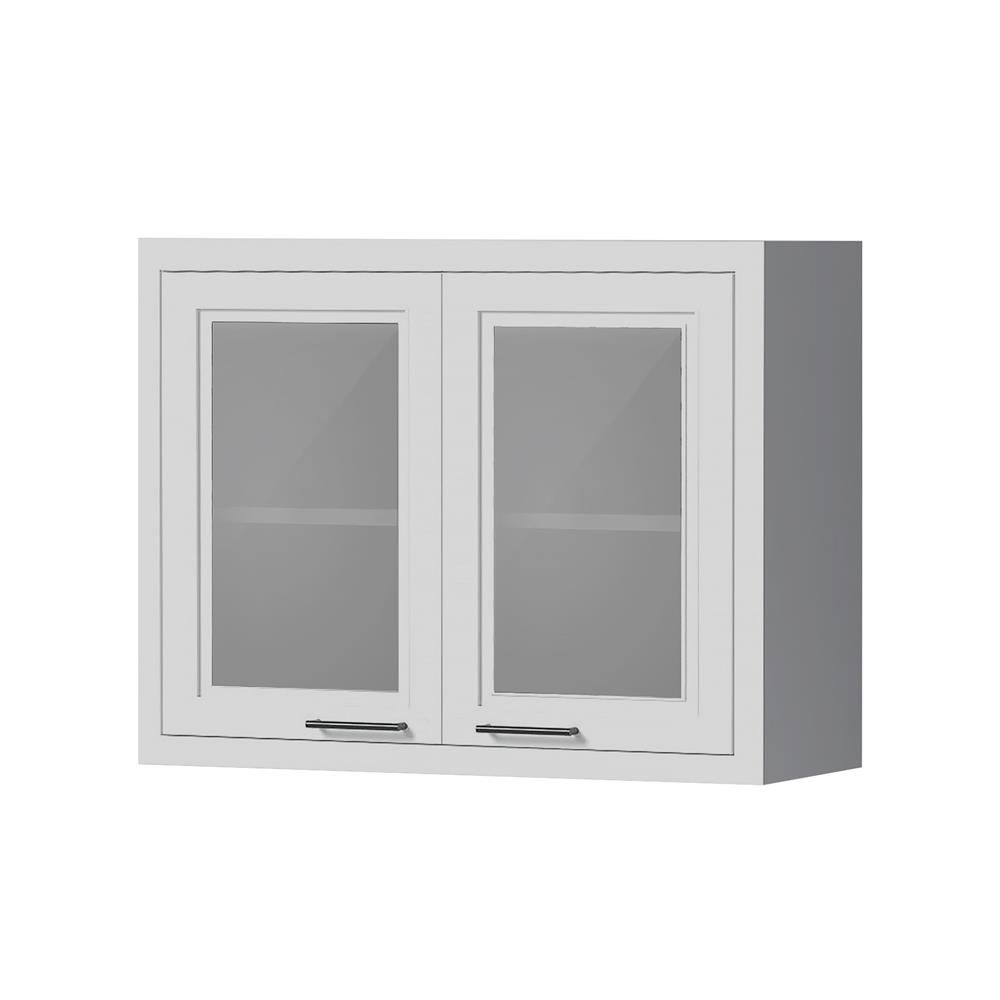 ตู้แขวนบานกระจกคู่ CABIN HARPER 88x68 ซม. สีเทา