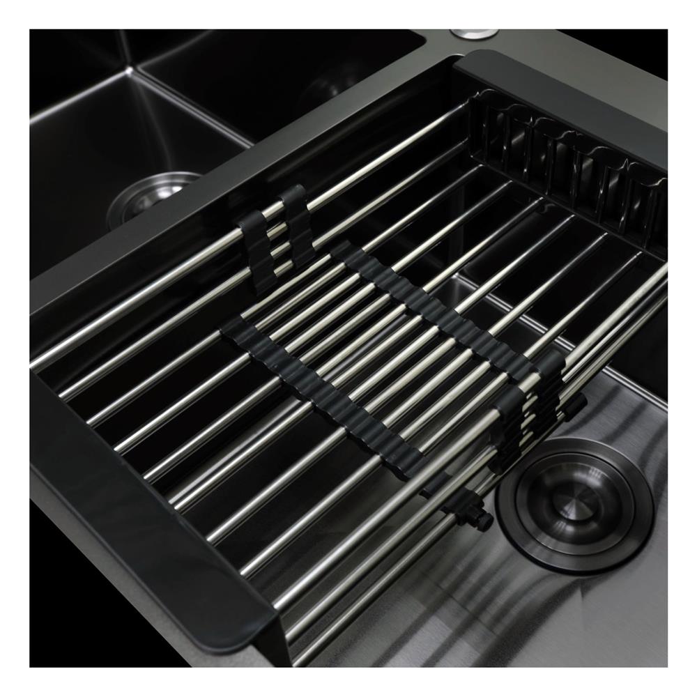 ซิงค์ฝัง 2 หลุม 1 ที่พัก LUCKY FLAME EUB-1252 สีดำ