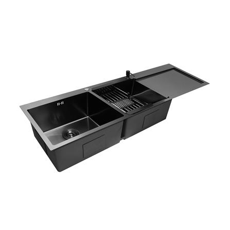 ซิงค์ฝัง 2 หลุม 1 ที่พัก LUCKY FLAME EUB-1252 สีดำ_1