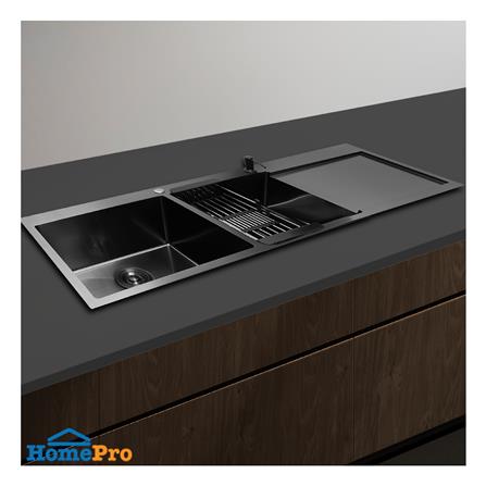 ซิงค์ฝัง 2 หลุม 1 ที่พัก LUCKY FLAME EUB-1252 สีดำ_3