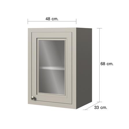 ตู้แขวนเดี่ยวบานกระจก CABIN SANDY 48x68 ซม. สีเบจ_4