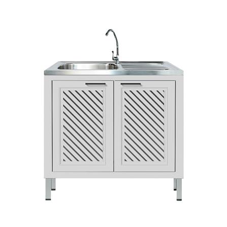 ตู้ตั้งพื้นพร้อมก๊อกซิงค์ CABIN HARPER 1B1D 90x85 ซม. สีเทา_0