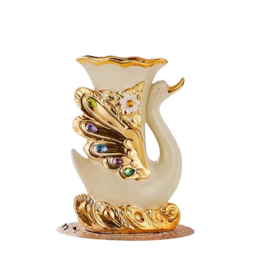 แจกันตกแต่ง INTERY CT209E041_01 สีขาว/ทอง_1