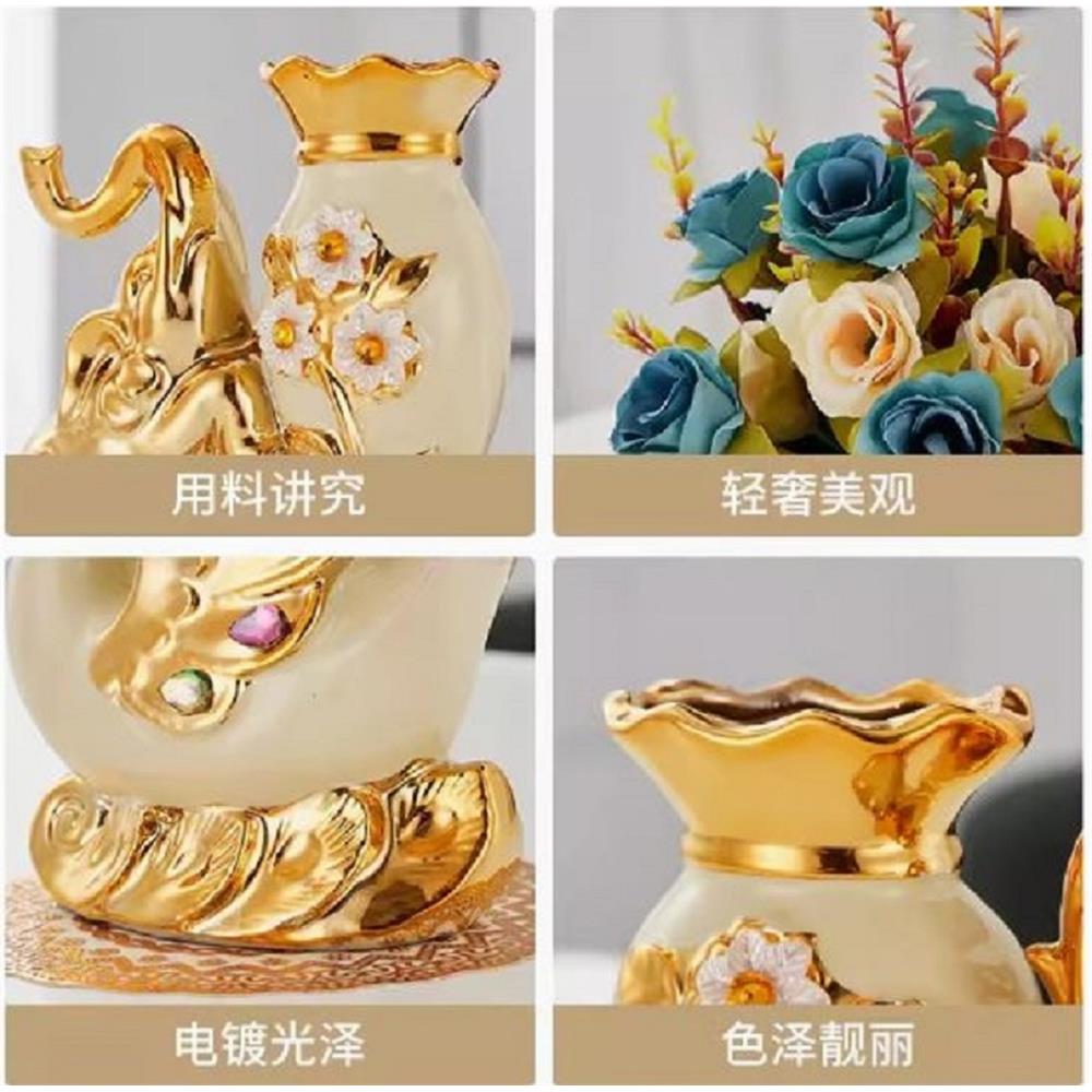 แจกันตกแต่ง INTERY CT209E041_01 สีขาว/ทอง