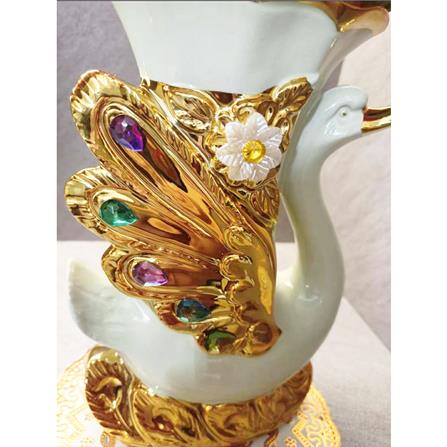 แจกันตกแต่ง INTERY CT209E041_01 สีขาว/ทอง_5