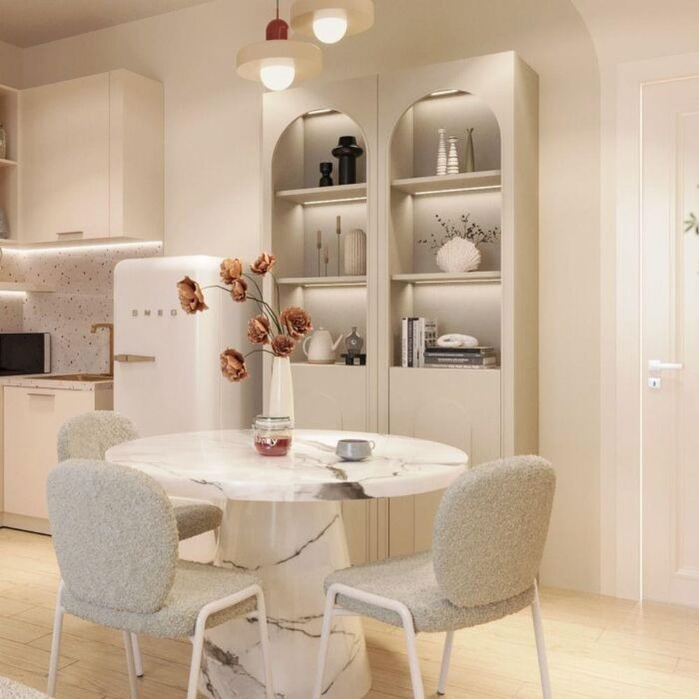 ตู้โชว์ SB FURNITURE LAVIQUE 19225510 60 ซม. สีครีม