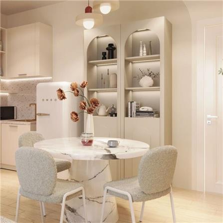 ตู้โชว์ SB FURNITURE LAVIQUE 19225510 60 ซม. สีครีม_3