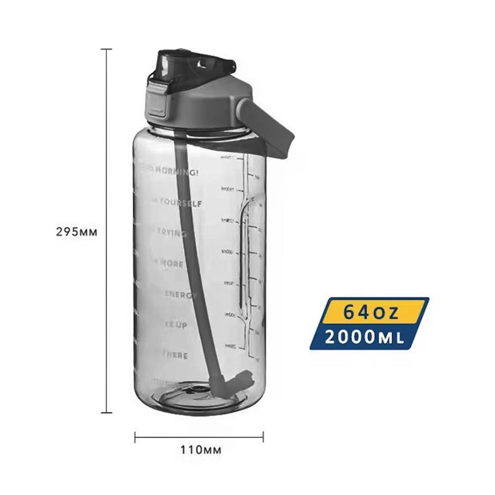 กระบอกน้ำพลาสติก TRITAN HANSEN 2 ลิตร สีดำ