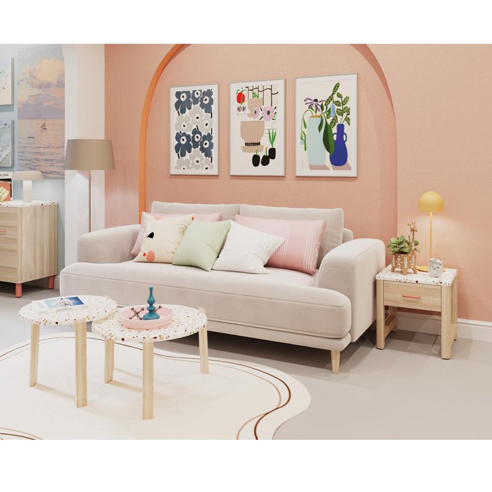 โต๊ะกลาง KONCEPT CHICHA 19226899 60 ซม. สีขาว/น้ำตาล