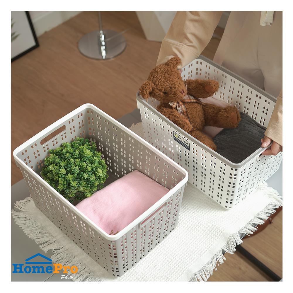 ตะกร้าผ้าเหลี่ยม PLIM FLOW HH-1256 SIZE L สีเทา