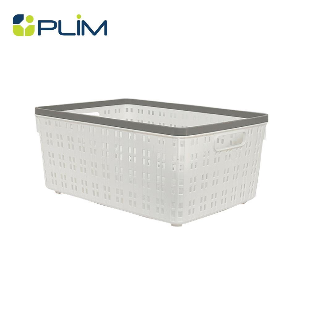 ตะกร้าผ้าเหลี่ยม PLIM FLOW HH-1254 SIZE M สีขาว_1