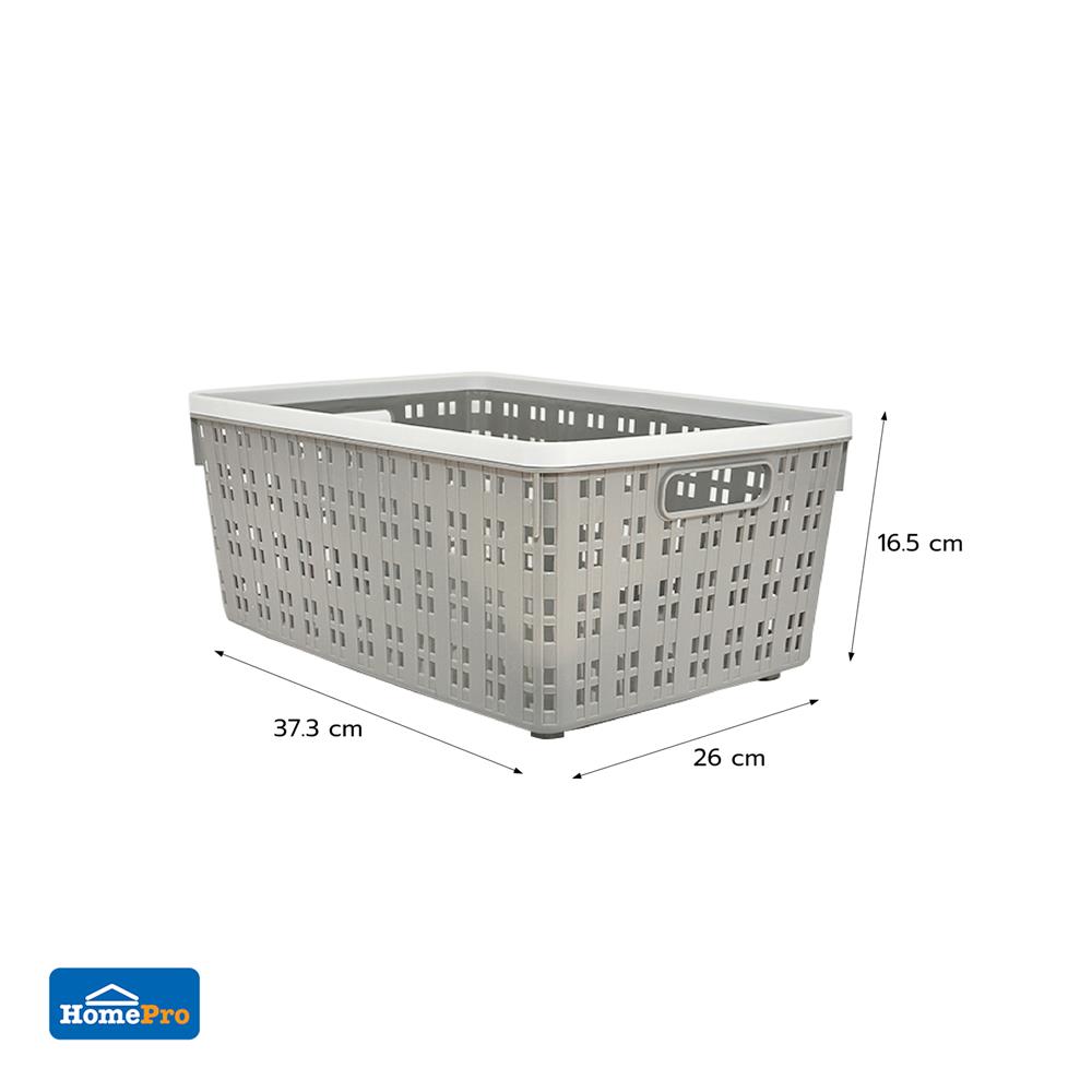 ตะกร้าผ้าเหลี่ยม PLIM FLOW HH-1254 SIZE M สีเทา