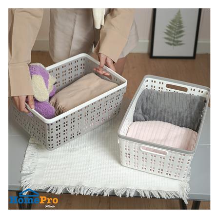 ตะกร้าผ้าเหลี่ยม PLIM FLOW HH-1254 SIZE M สีเทา_4