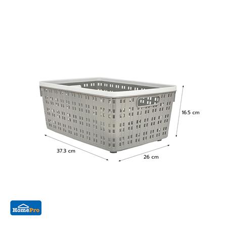 ตะกร้าผ้าเหลี่ยม PLIM FLOW HH-1254 SIZE M สีเทา_5