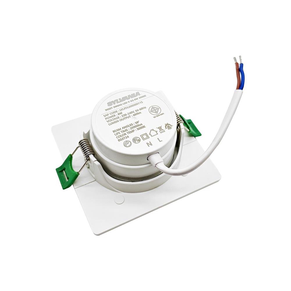 ดาวน์ไลท์ LED SYLVANIA INSET SWING 3 นิ้ว 6 วัตต์ WARM WHITE สีขาว