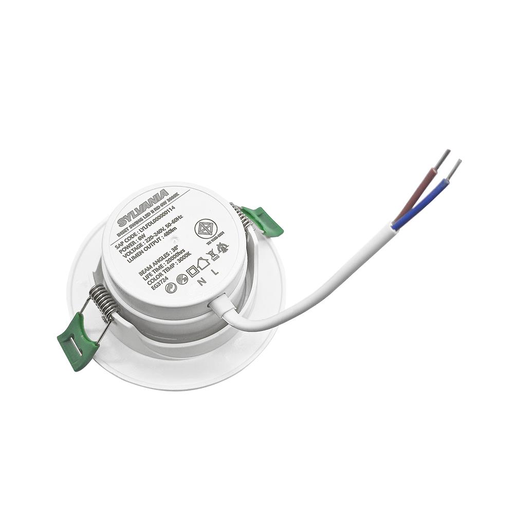 ดาวน์ไลท์ LED SYLVANIA INSET SWING 3 นิ้ว 6 วัตต์ WARM WHITE สีขาว