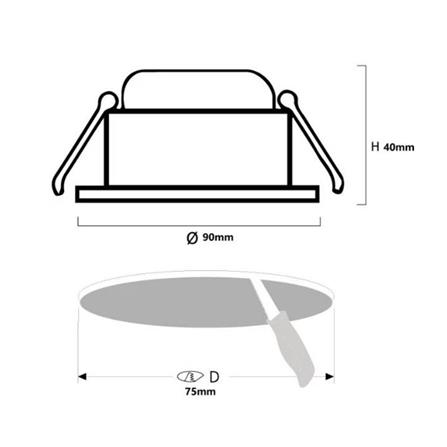 ดาวน์ไลท์ LED SYLVANIA INSET SWING 3 นิ้ว 6 วัตต์ WARM WHITE สีขาว_4