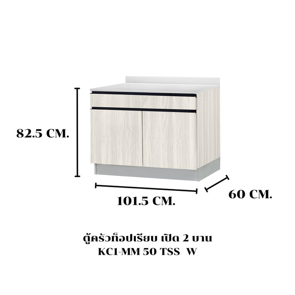 ตู้ตั้งพื้นท็อปเรียบ TSS W SANKI THE KITCHEN PRO 101.5 ซม. สีเนเชอรัลแอช