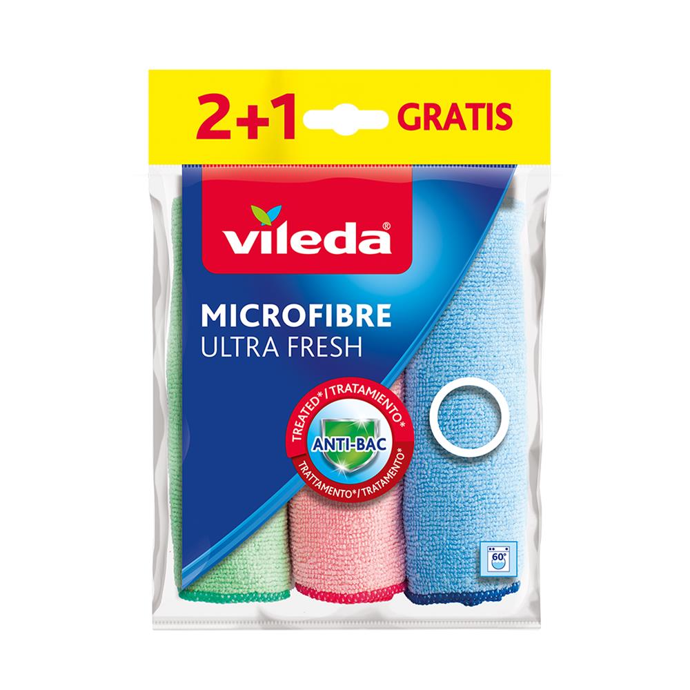 ผ้าไมโครไฟเบอร์ VILEDA ULTRA FRESH 30X30 ซม. (แพ็ก 3 ชิ้น)
