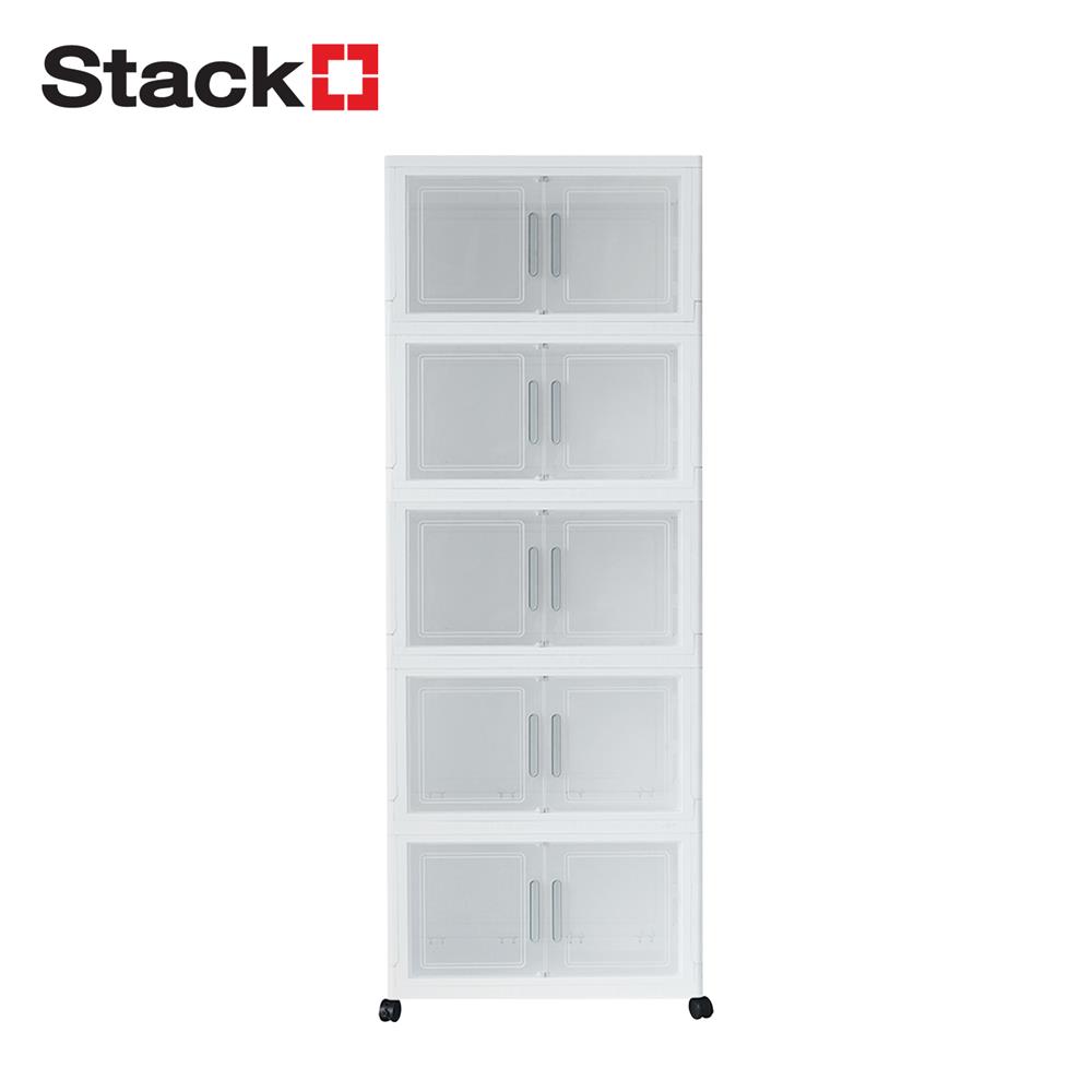 กล่องบานเปิดพับได้ 5 ชั้น STACKO 64X38X174 ซม. สีขาว_1