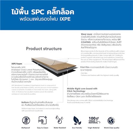 พื้น SPC LT BY COTTO 5 มม. 2.20 ตร.ม. สี LUCIA OAK (แพ็ก 10 ชิ้น)_6