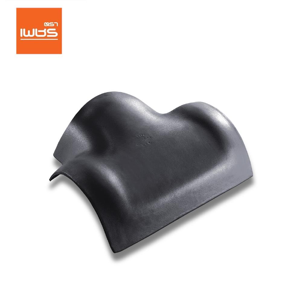 ครอบสันโค้ง 3 ทาง T ลอนคู่ ตราเพชร สีไอรอนเกรย์