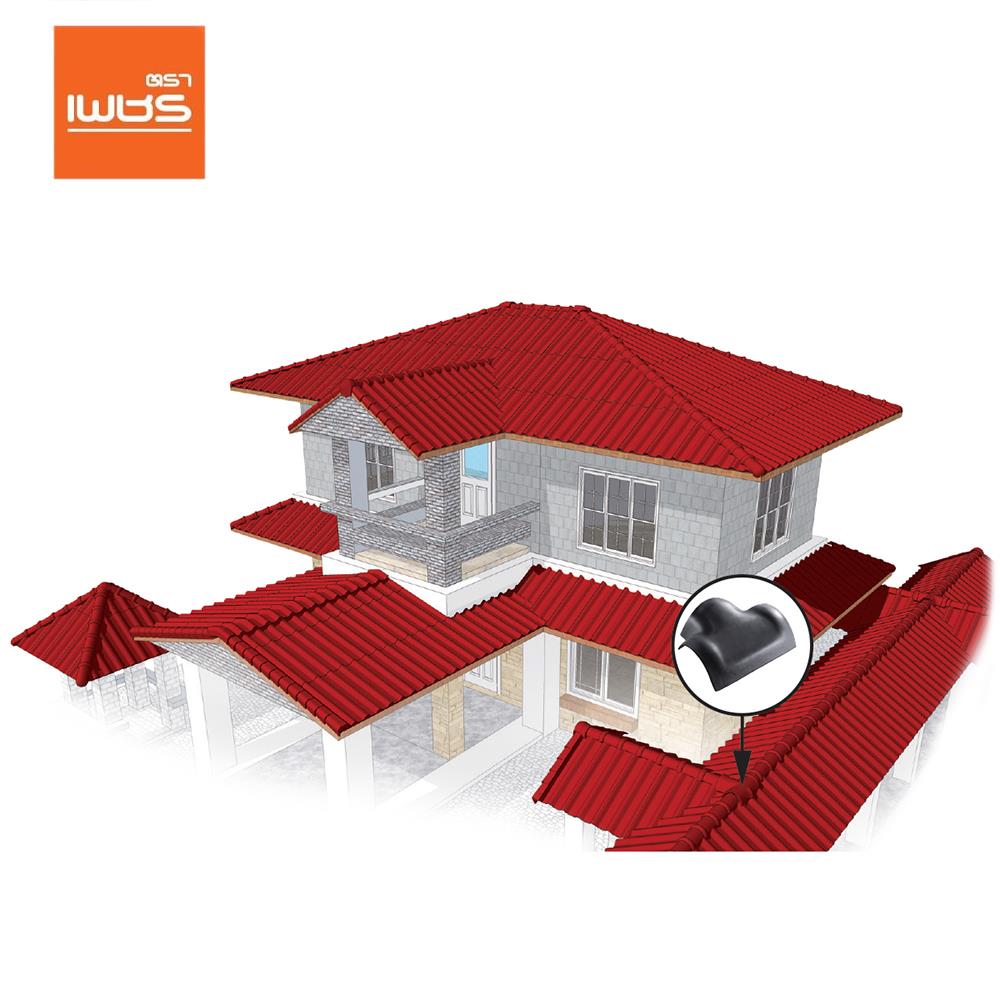 ครอบสันโค้ง 3 ทาง T ลอนคู่ ตราเพชร สีไอรอนเกรย์