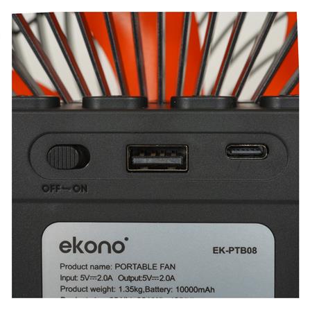 พัดลมพกพา 6 นิ้ว EKONO EK-PTB08 สีส้ม_6