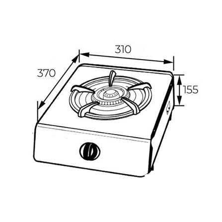 เตาแก๊สตั้งโต๊ะ 1 หัวแก๊ส LINEA FGG1G50LBBBM_3