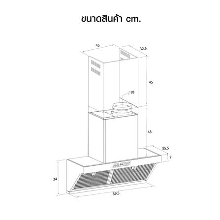 เครื่องดูดควันกระโจม LUCKY FLAME RWE-L19018(B) 90 ซม._7