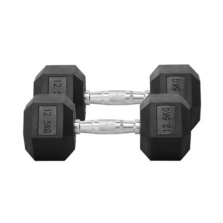 ดัมเบลหกเหลี่ยม หุ้มยาง IRONTEC 12.5 กก. (1 คู่)_0
