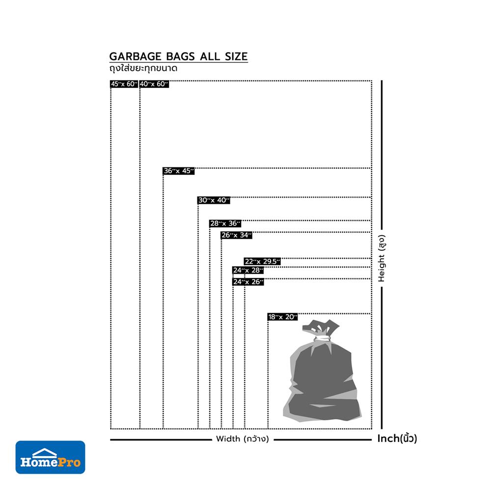 ถุงขยะแบบบาง CIRCULAR 18x20 นิ้ว ACCO สีเขียวอ่อน (แพ็ก 40 ใบ)