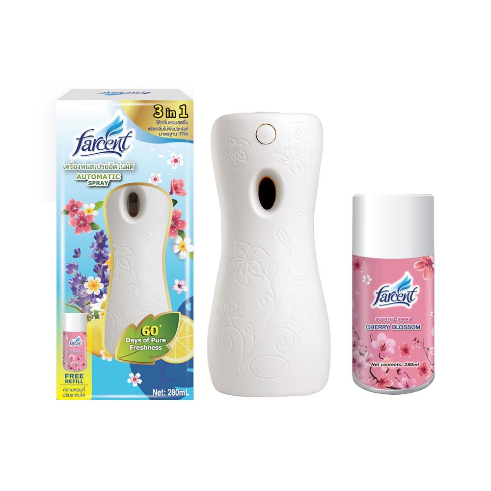 เครื่องพ่นสเปรย์อัตโนมัติพร้อมรีฟิล FARCENT 280 มล. CHEERY BLOSSOM