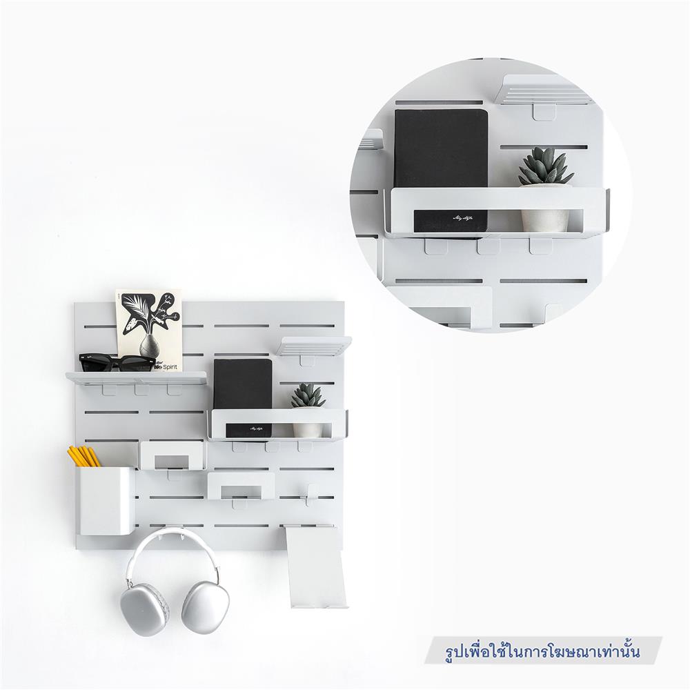 แผ่นชั้นวางของเหล็ก SPACEMAKER 25X8.9X5.1 ซม. สีเทา