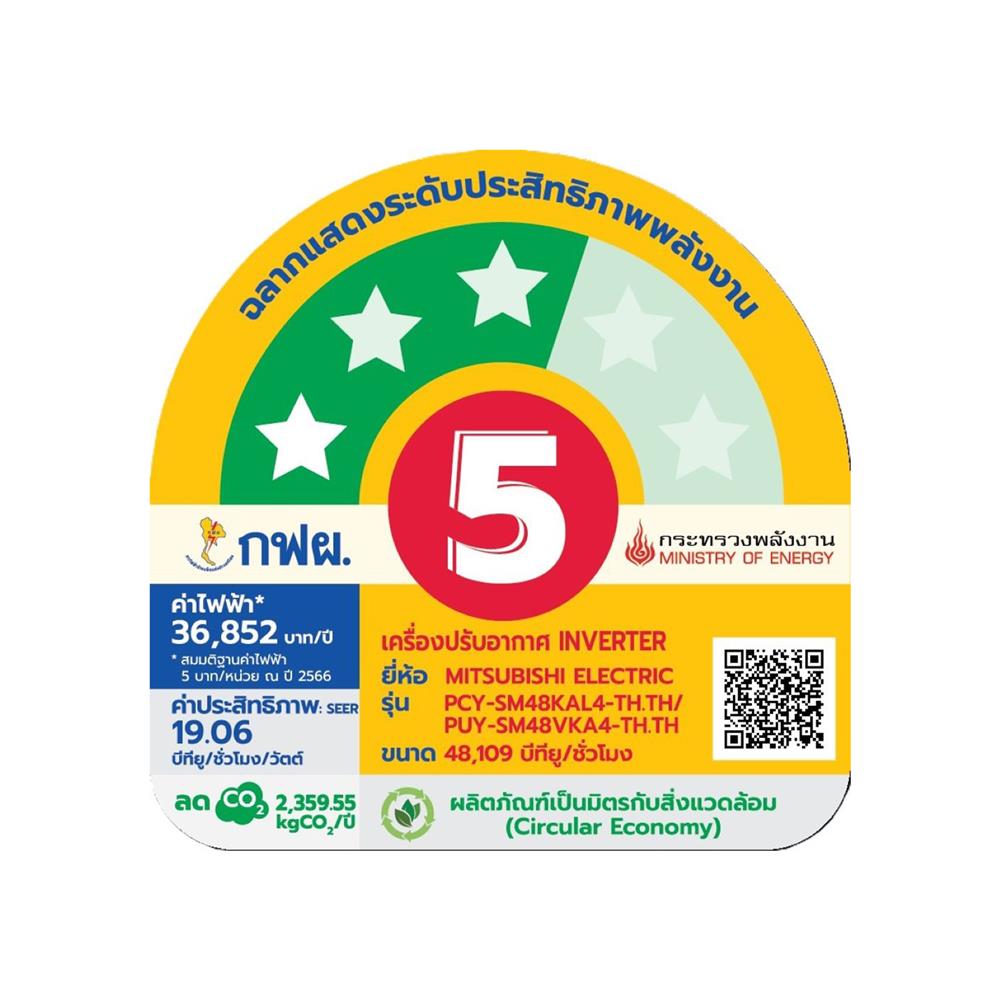 แอร์แขวน MITSUBISHI PCY-SM48KAL4 48109 บีทียู อินเวอร์เตอร์