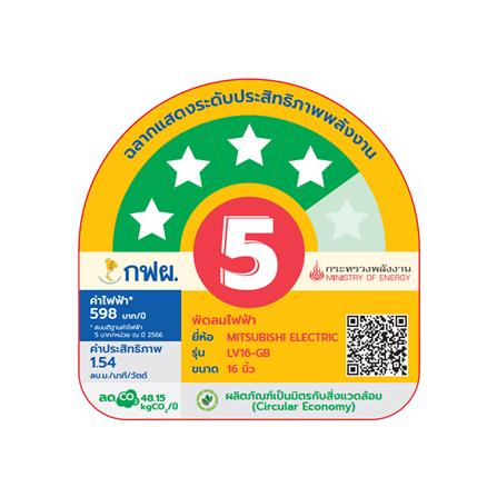 พัดลมตั้งพื้น 16 นิ้ว MITSUBISHI LV16-GB WH สีขาว_2