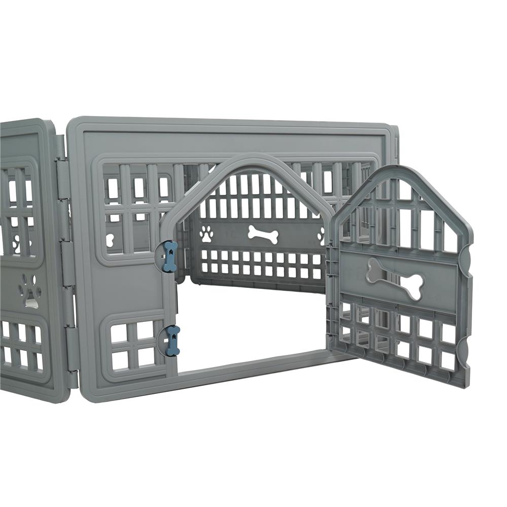 รั้วสัตว์เลี้ยง 6 เหลี่ยม DPETT 172x151 ซม. สีเทา