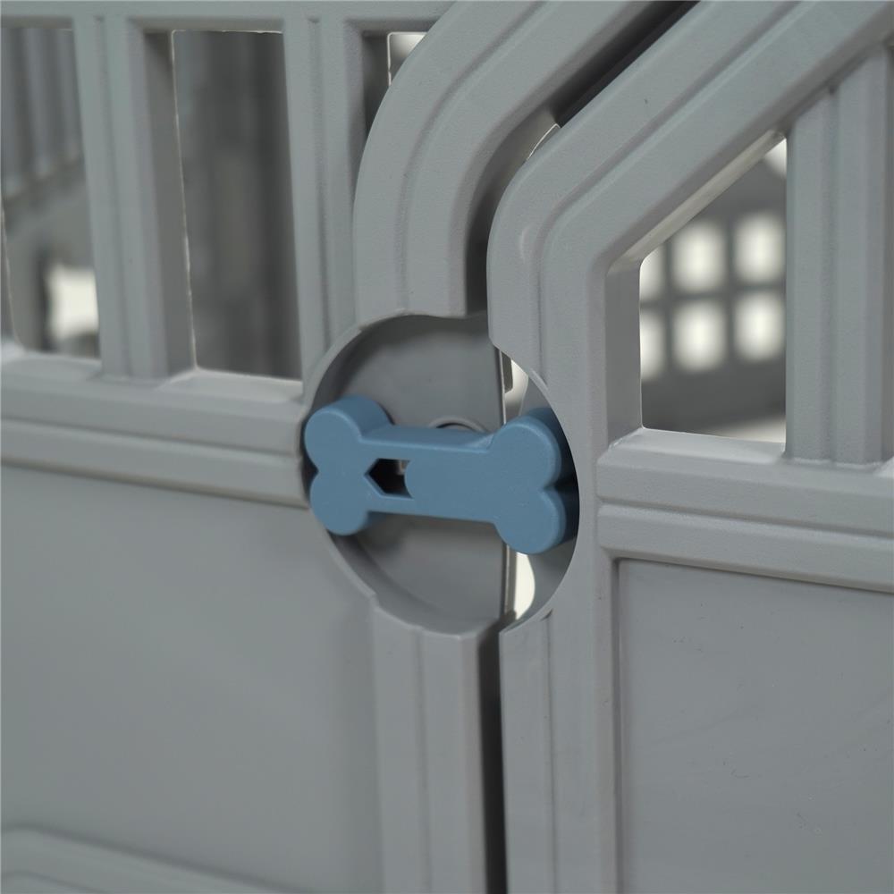 รั้วสัตว์เลี้ยง 6 เหลี่ยม DPETT 172x151 ซม. สีเทา