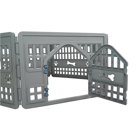 รั้วสัตว์เลี้ยง 6 เหลี่ยม DPETT 172x151 ซม. สีเทา_1