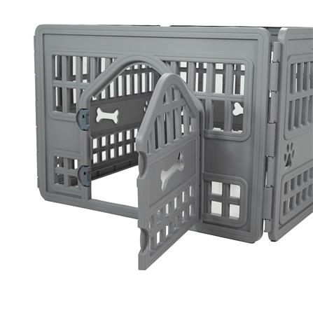 รั้วสัตว์เลี้ยง 4 เหลี่ยม DPETT 85x85 ซม. สีเทา_2