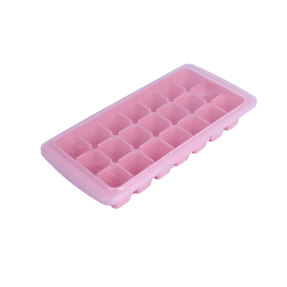 ที่ทำน้ำแข็งมีฝาปิด 21 ช่อง KECH สีชมพู (แพ็ก 1 แถม 1)