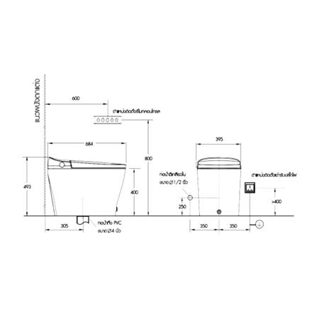 สุขภัณฑ์อัตโนมัติ COTTO SQUIBB C10122/GG 6 ลิตร_4