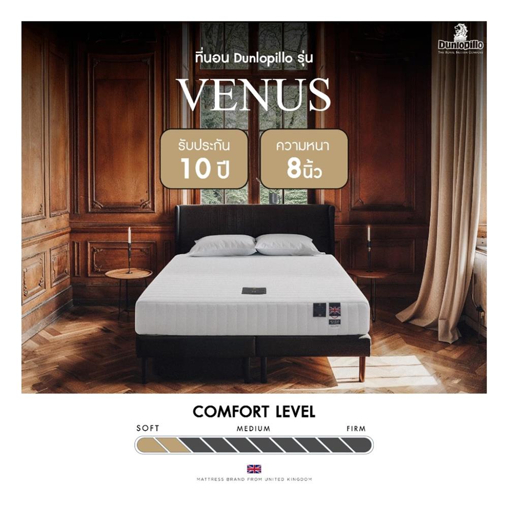 ที่นอน 6 ฟุต DUNLOPILLO VENUS (พร้อมหมอนหนุน 2 ใบ)