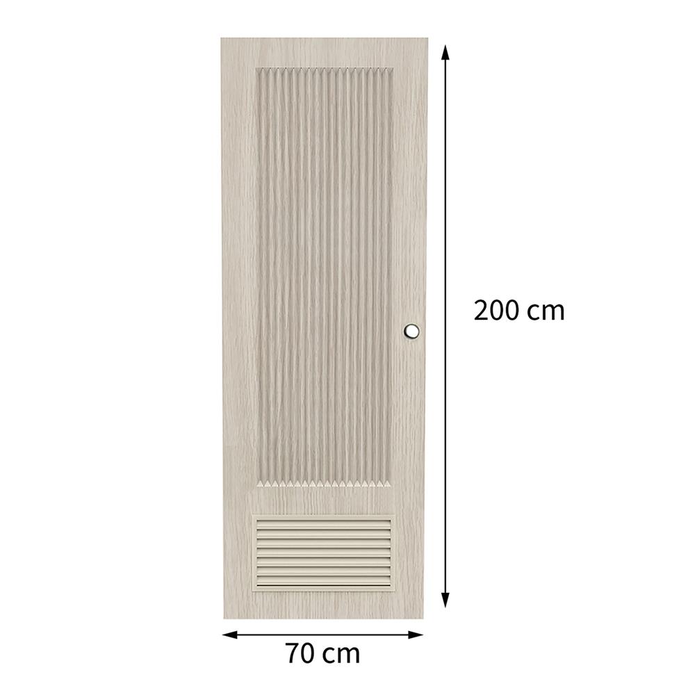 ประตูห้องน้ำ UPVC เจาะลูกบิด AZLE PZL05 70x200 ซม. สี WHITE GRAY