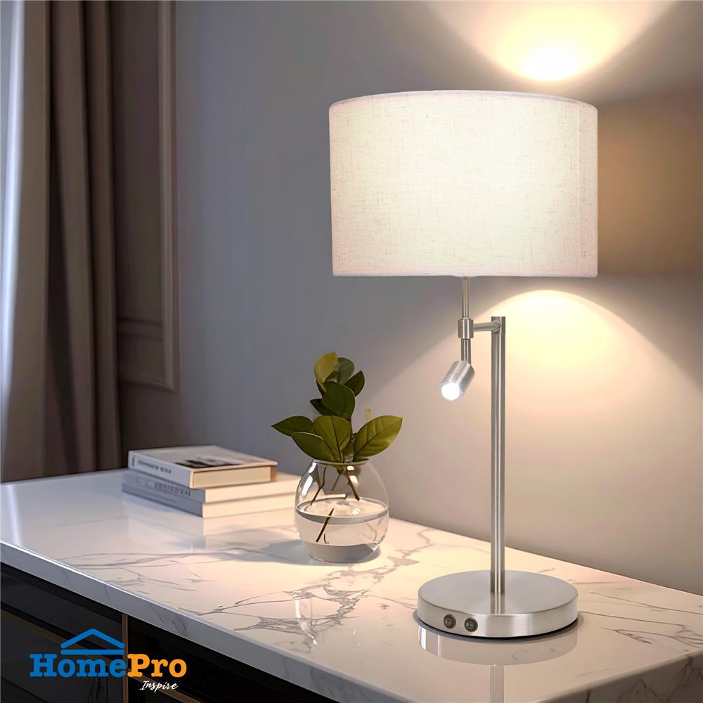 ไฟตั้งโต๊ะ LED CARINI MT15-3682 3 วัตต์ สีขาว/เงิน