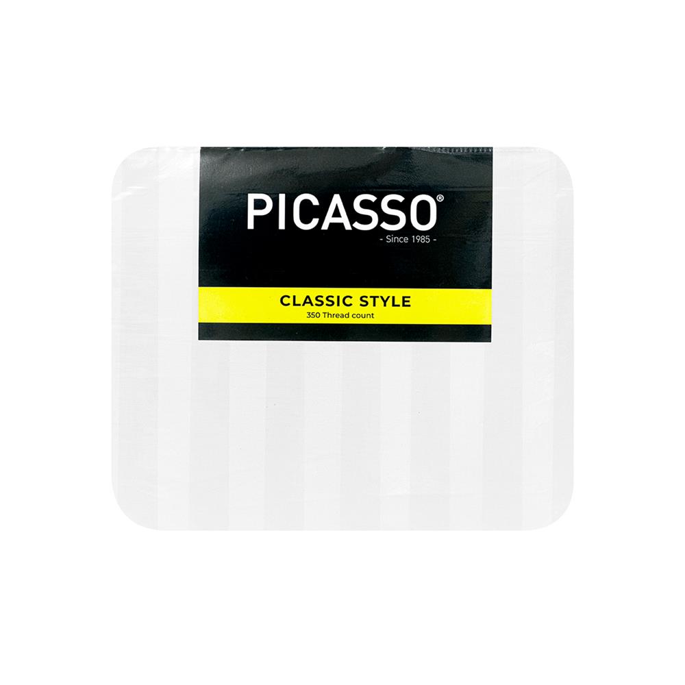 ชุดผ้าปูที่นอน 6 ฟุต (ชุด 5 ชิ้น) PICASSO CLASSIC STYLE สี WHITE