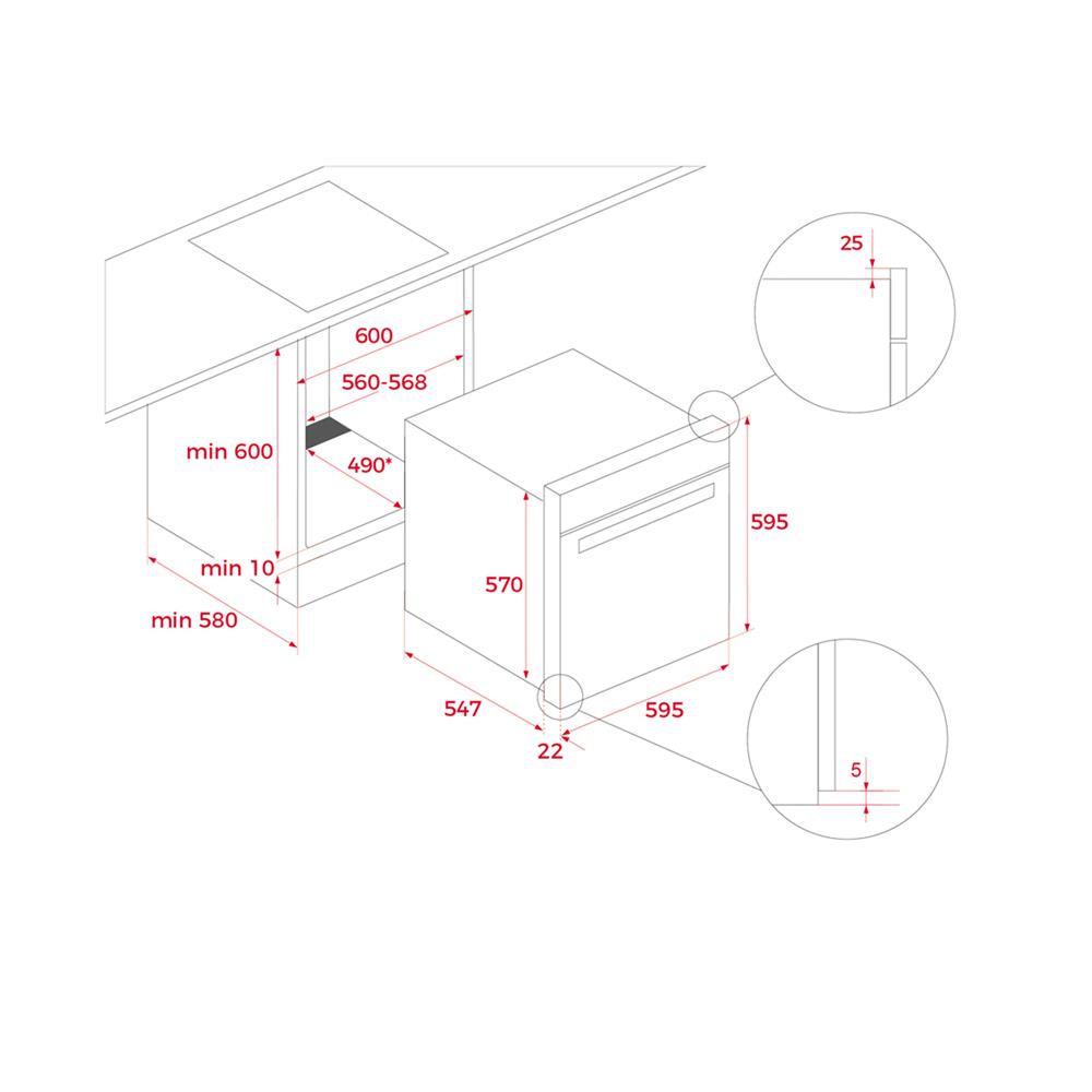 เตาอบฝังดิจิตอล TEKA HLB 8550 SC BK E04 70 ลิตร